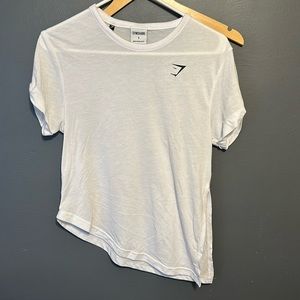 White Gymshark Tie Tshirt